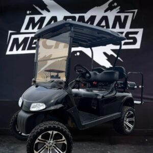 Black 2014 E-Z-GO RXV Lifted electric golf cart