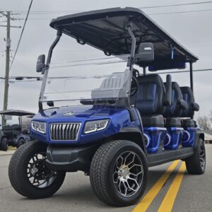 Blue 2025 Evolution D5 Ranger 6 Plus lithium Golf Cart
