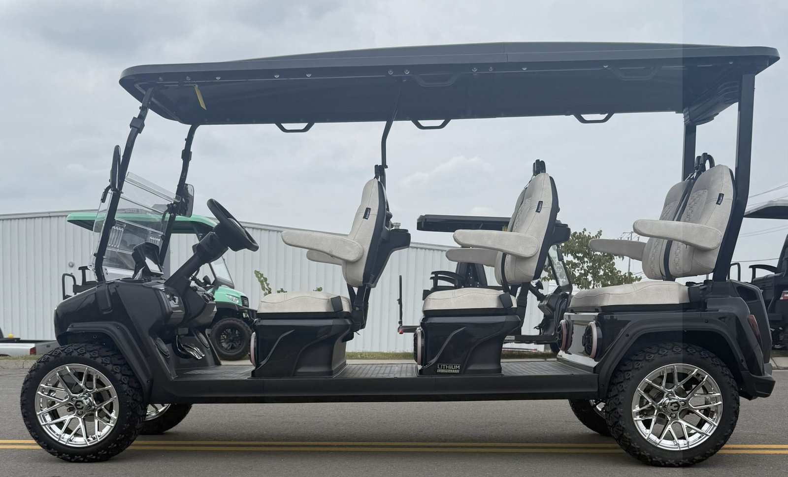Black 2025 Evolution D5 Ranger 6 Plus lithium Golf Cart - Mad Man ...